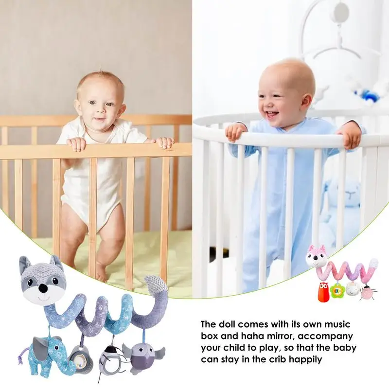 

Stroller Rattle Toys Infant Cot Pram Newborn Crib Suspending Rattles Sensory Wind Chime Pendant Stuffed Toy For Babies 3 6 9 12