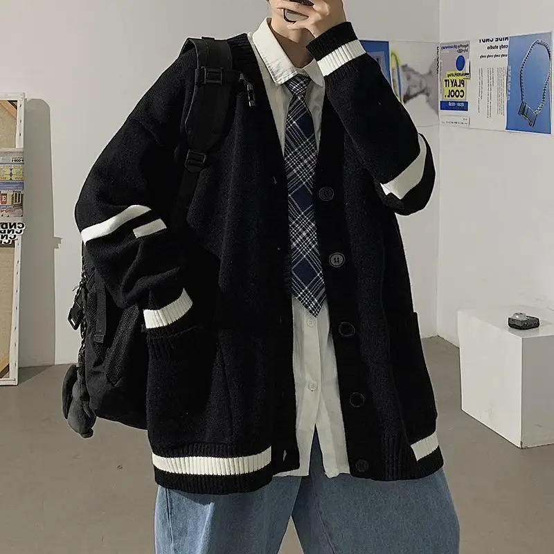

Свитер, осенний кардиган оверсайз, уличная одежда, модные Свободные Повседневные свитера в стиле пэчворк, вязаные мужские/женские корейские парные зимние свитера