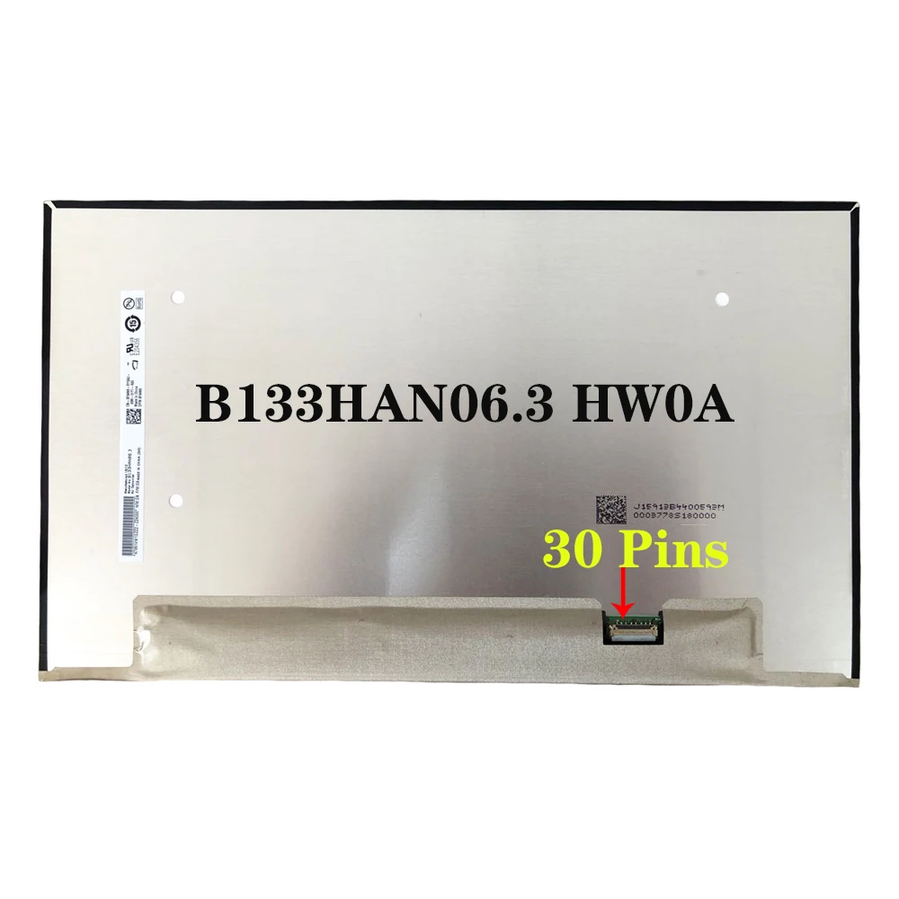 

13,3 дюймовая Стандартная панель дисплея B133HAN06.3 HW0A, Замена ЖК-экрана ноутбука FHD 72% x NTSC