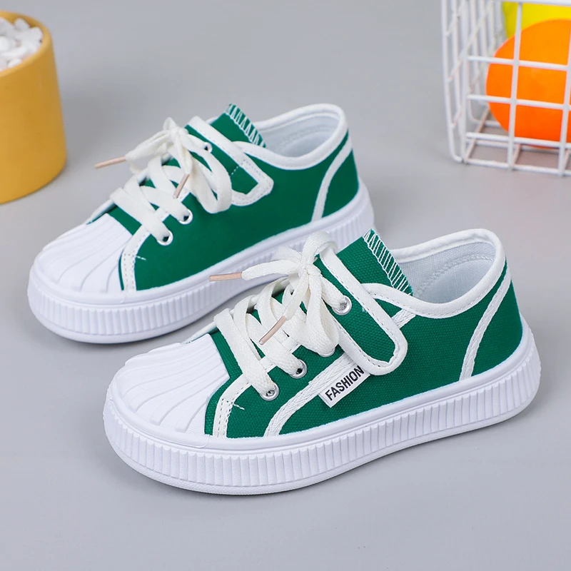 

Children Canvas Shoes Casual Sport Shoes Unisex Skate Shoes Toddler Girls Boys Lace-up Sneakers Kids Tennis 6-16Y Spring Autumn