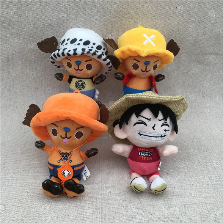 

4pcs ONE PIECE Plush Toy Anime Peripheral Figure Luffy Bag Pendant Doll Keychain Kawaii Children Toy Lovely Kids Birthyday Gift