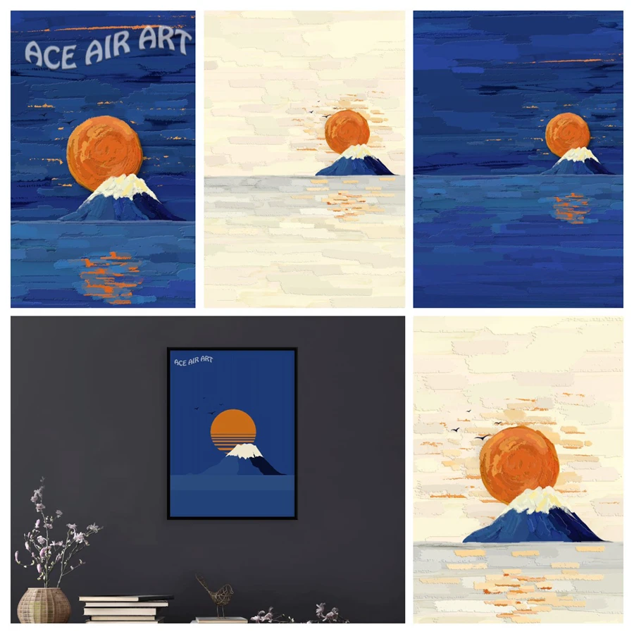 

New Full Round/Square Drills Simple Sunrise or Sunset 5D DIY Diamond Painting Embroidery Mosaic Art Wall Decoration for Home
