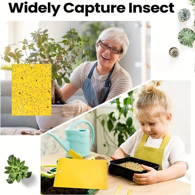 20 шт. двусторонние Желтые Липкие Ловушки для летающих растений