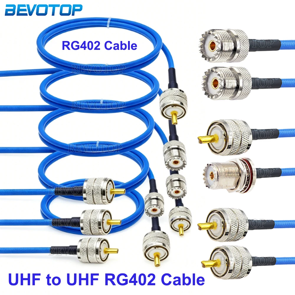 Фото 1 шт. RG402 PL259 UHF штекер-штекер/штекер-гнездо 50 Ом, высокочастотный полугибкий коаксиальный кабель с низкими потерями, 10 см-30 м №1