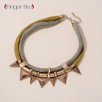 fashion gold plated exaggerated unique triangle thorn women necklace anniversary gift beach party jewelry quality working noble