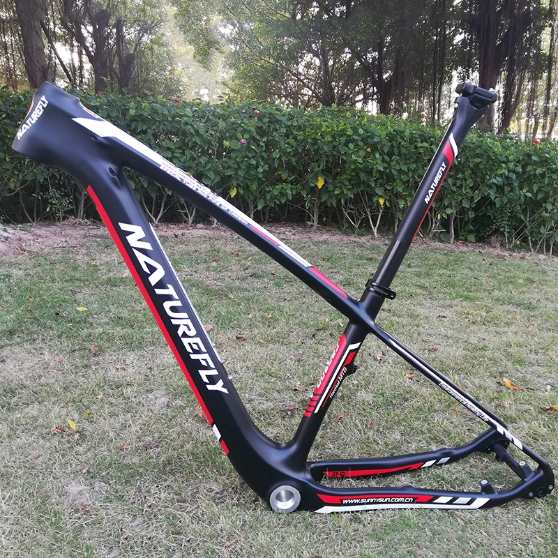 Рама велосипеда Naturefly рама карбоновая для горного MTB 29er E-Thru 142 мм красный черный