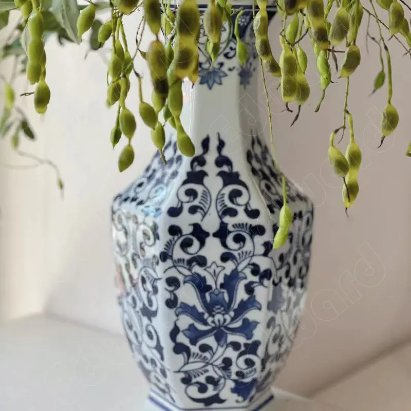 

Ceramic Vase Home Crafts Tea Table Decorations New Antique Porcelain Household Furnishings Classical Blue and White Pottery Vase