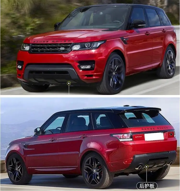 

2PCS ABS Front & Rear Bumper Diffuser Protector Guard Skid Plate Cover For Land Range Rover Sport 2014 2015 2016 2017