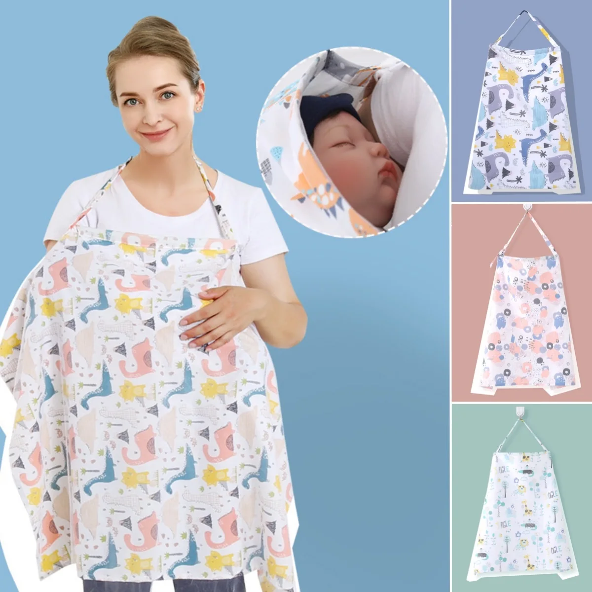 

Mother Nursing Covers Outing Breastfeeding Towel Cotton Baby Feeding Anti-glare Nursing cloth Adjustable Privacy Baby Apron