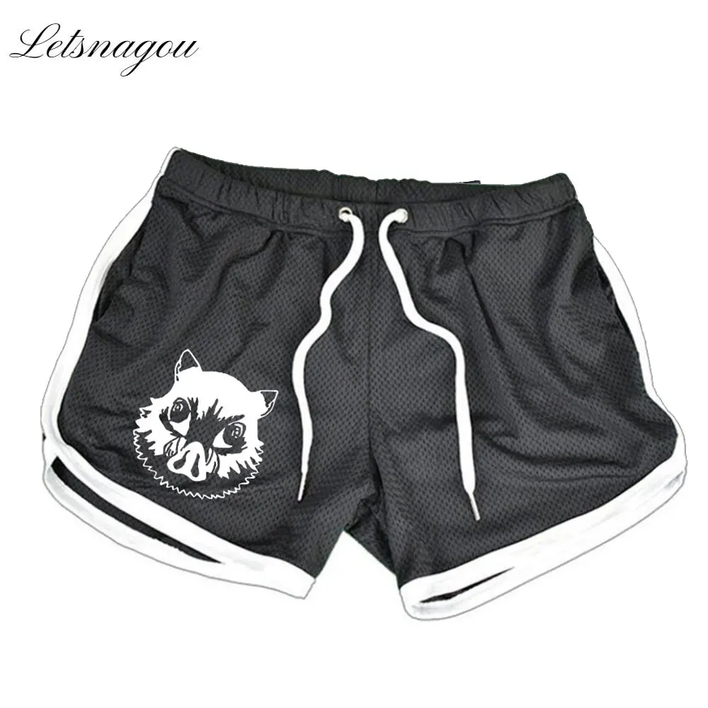 

Anime Demon Slayer Gym Shorts Sports Fitness Short Pants Summer Mesh Loose Running Workout 3 Inch Shorts Basketball Sportwear
