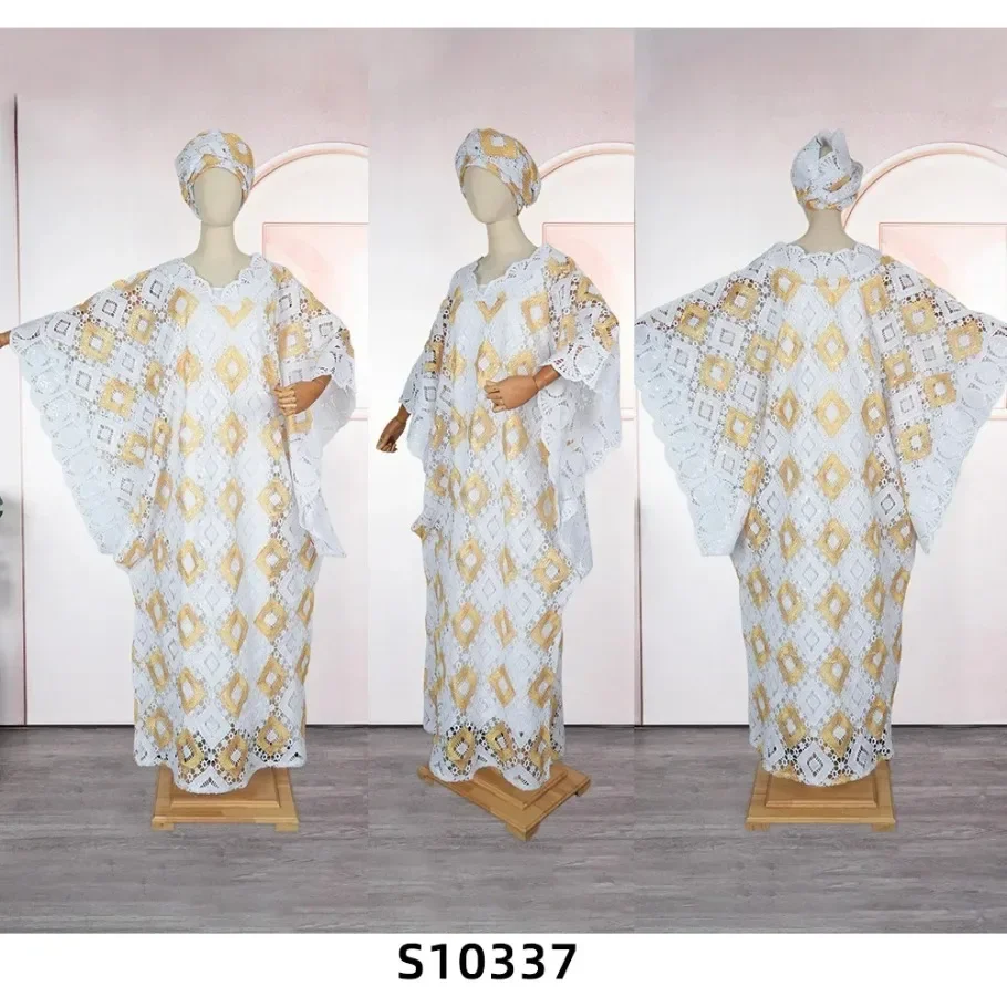 Африканские платья для женщин традиционное кружевное платье Дашики Boubou большие