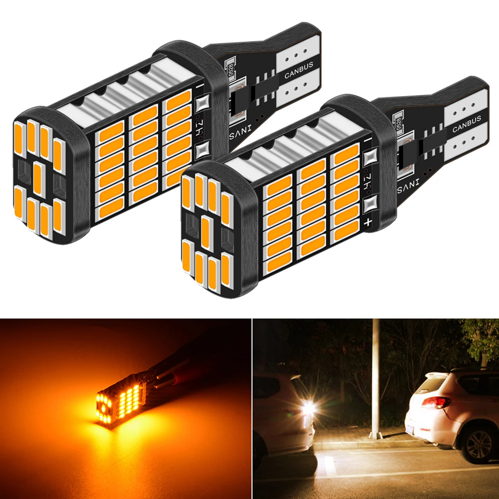 

2 шт. W16W T15 921 светодиодный Canbus без ошибок, обратный фонарь 12 В 16 Вт W2.1x9.5d, автоматическая задняя лампа 912, резервная лампа 15SMD 2835 красный, белый, желтый