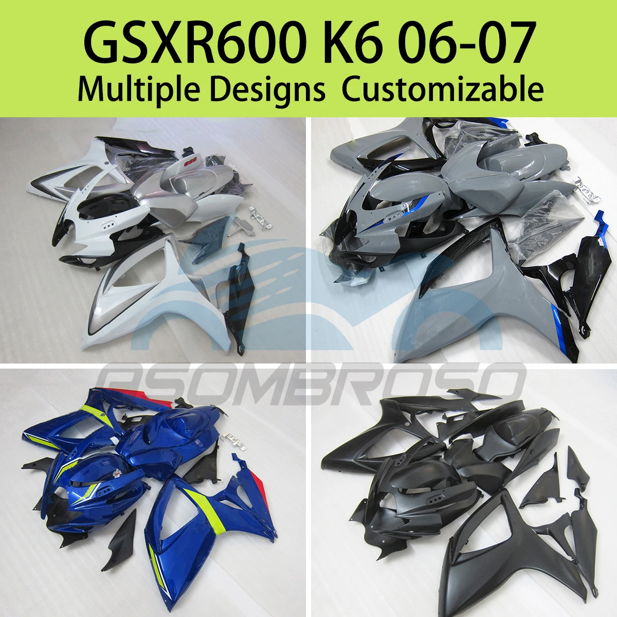 GSXR 600 750 2006 2007 Комплект обтекателей ABS для SUZUKI GSXR600 GSXR750 K6 06 07 комплект деталей