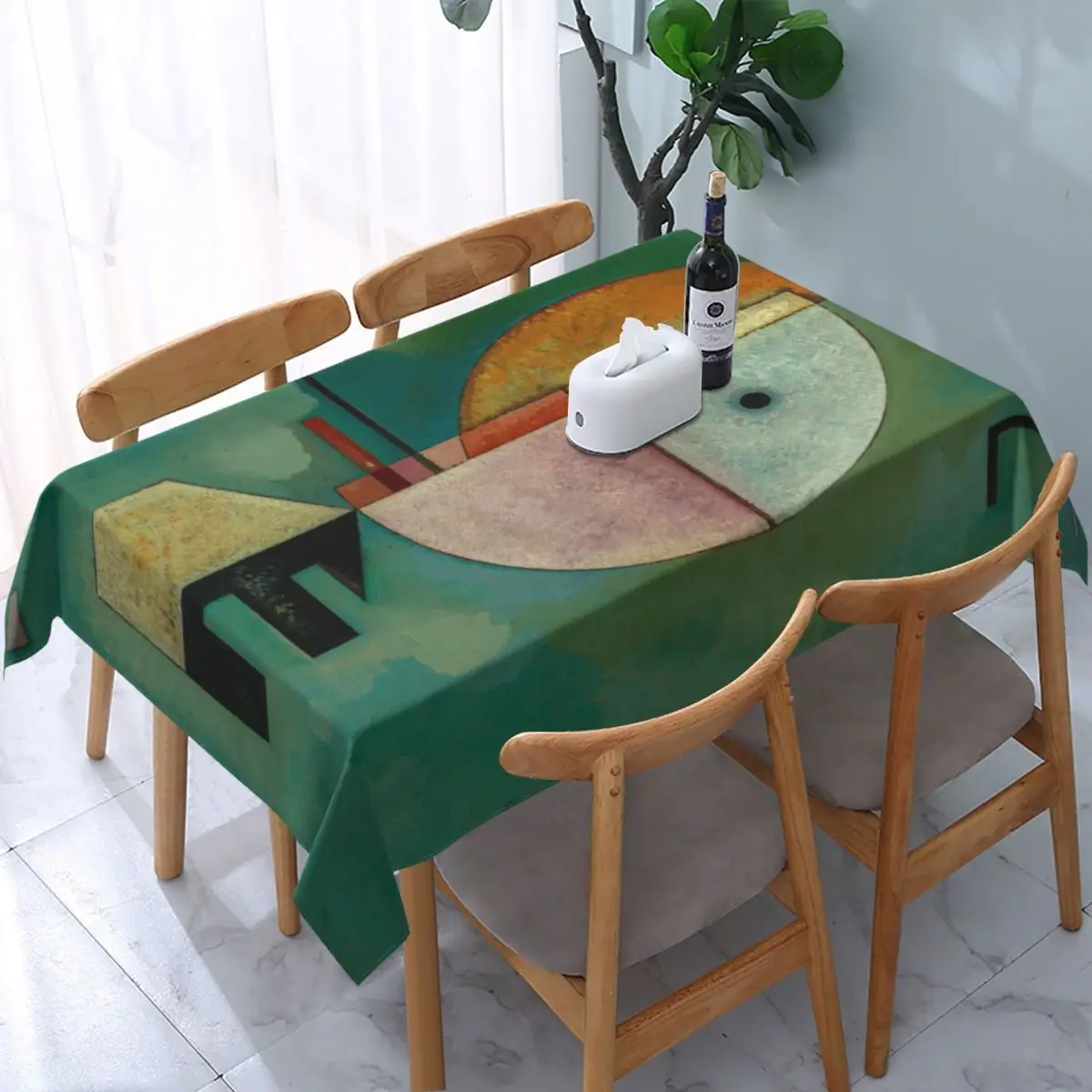 

Прямоугольная Водонепроницаемая маслостойкая Скатерть Wassily Kandinsky для стола с подкладкой и эластичными краями абстрактная скатерть для стола