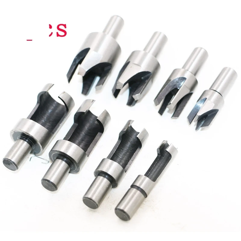 

Carbon Steel Wood Plug Knife Wood Plug Drill Woodworking Drill Barrel Claw Round Wood Tenon Drill 8 Sets Wholesale