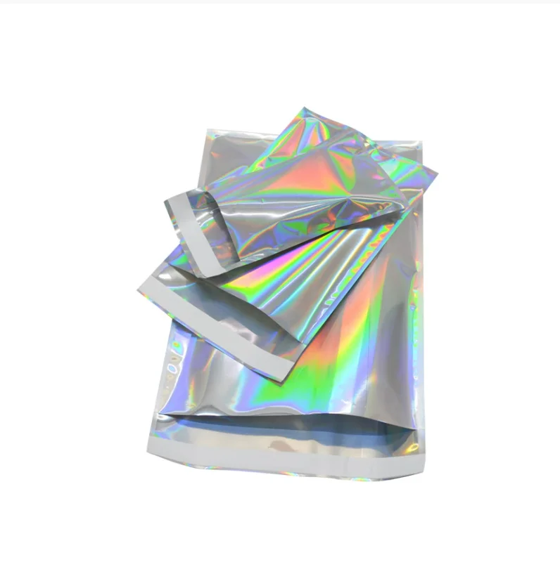wholesale Laser Self Sealing Plastic Envelopes Mailing Storage Bags Holographic Gift Jewelry Poly Adhesive Courier Packaging Bag