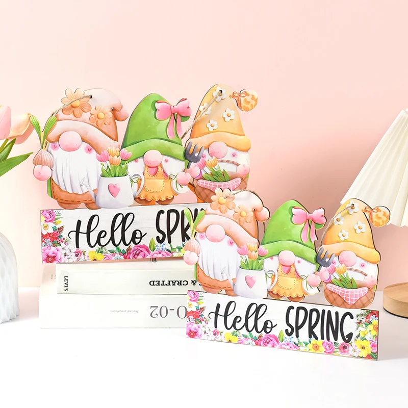 Счастливый Пасхальный Кролик Домашний Деревянный Орнамент Знак Пасхальная