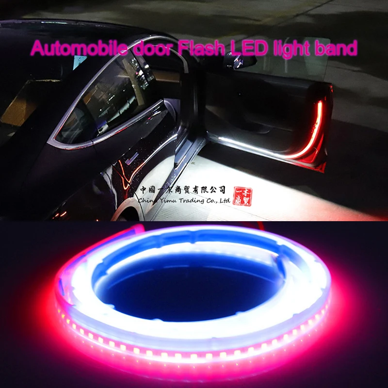 

Car Door Lamp LED W5w 501 Side Light 8w Xenon White Super Hid 194 Two Color Flash Parking Light Belt Bulbs 12v