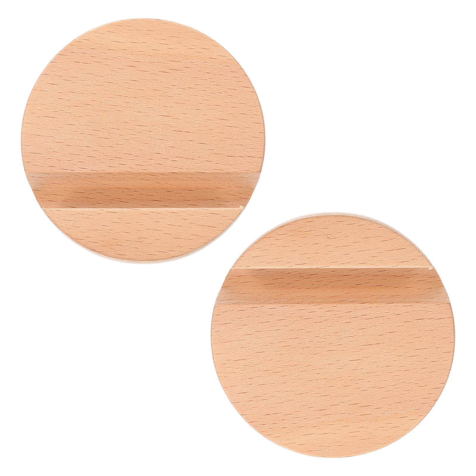 

2pcs Round Phone Stands Portable Wooden Phone Stands Simple Phone Brackets