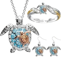 new jewelry set hot sale animal turtle shaped pendant earring and necklace and ring exquisite and fashion for family or friend