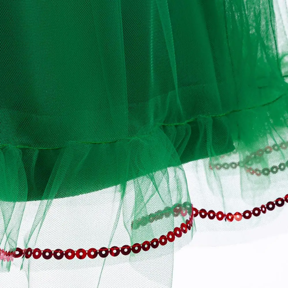 Новое рождественское платье принцессы с пайетками и цветными блоками сетчатое