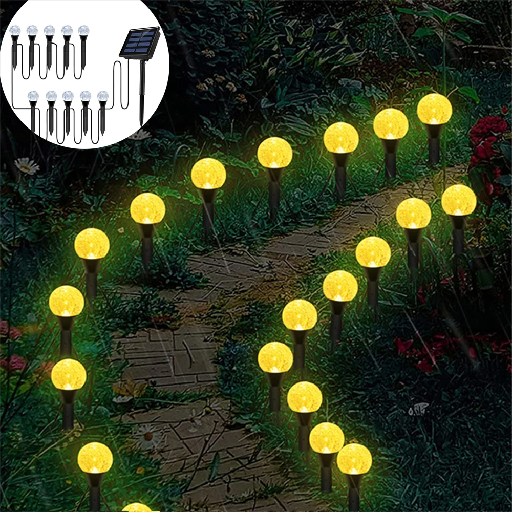 

LED Solar Pathway Lamp Crystal Ball Underground Lamp Garden Backyard Courtyard Decoration Light Sensor Control IP55 Waterproof