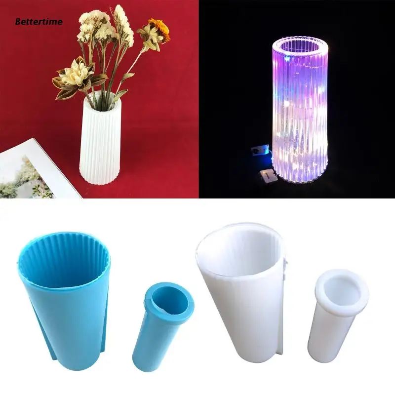 B36D 3D Vase Pen Holder Resin Mold Flower Epoxy Resin Casting Succulent Pot Mold