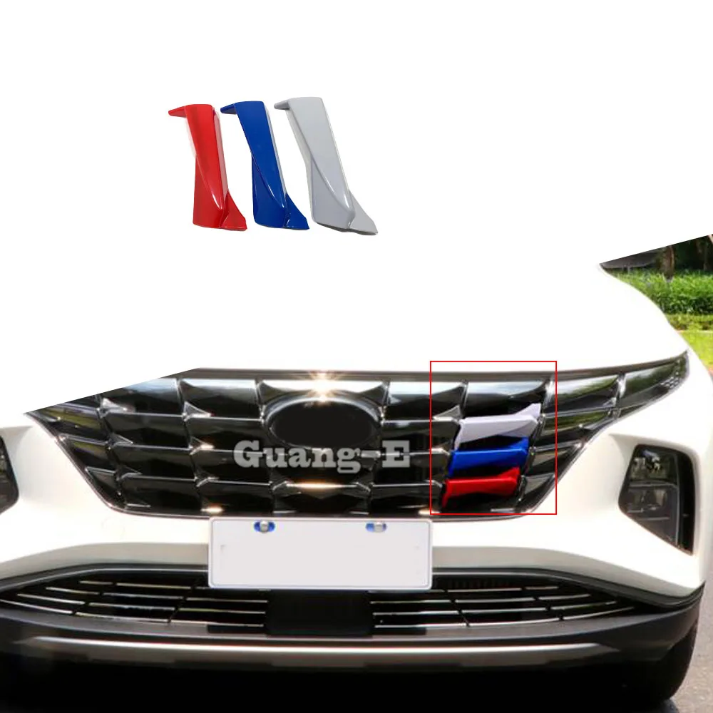 

Car Styling Protection Eyebrow Trims ABS Chrome Front Grid Grill Grille Racing Bumper For Hyundai Tucson L 2021 2022 2023 2024