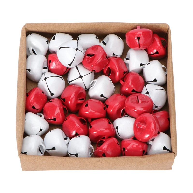 

36PCS Red and White Jewelry Making Accessories Set Christmas Bell Ornaments, Suitable for Christmas Home Decoration