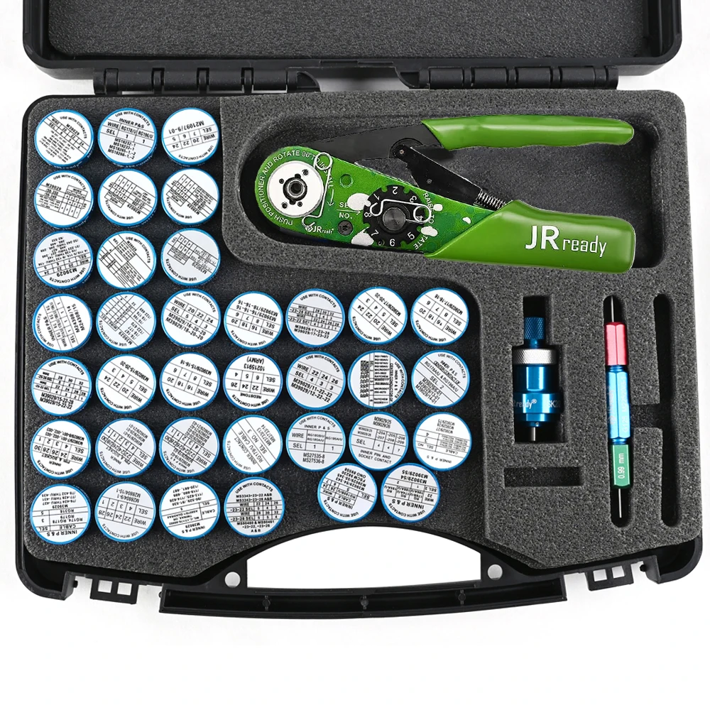 

JRready ST2119-AS2-1 M22520/2-01 Crimp Kit NEW-AS2 37 PCS K Series Positioner G125 Gauge For Full Range of Military Standard