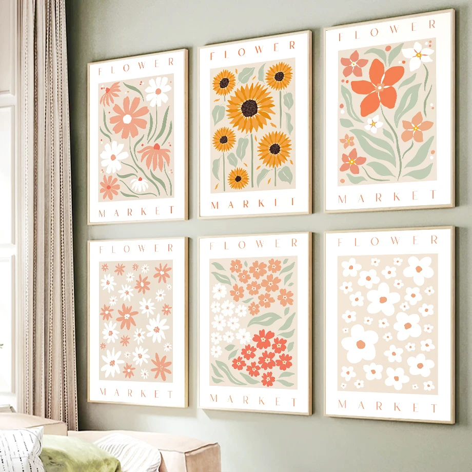 Цветочный рынок цветочные настенные художественные принты интерьерные