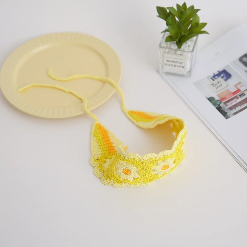 Повязка для волос в стиле Ins с цветами ручной вязки корейский Ретро