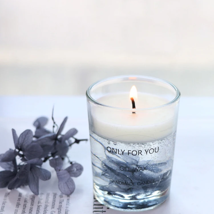

Fragrant candles for interior grey dried flowers aromatherapy candle jars home soy wax scented candles in glass souvenir wedding