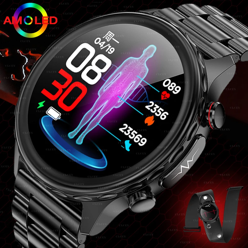 

2023 New Noninvasive Blood Sugar Smart Watch Men ECG+ PPG Body Temperature Healthy Blood Pressure Monitor Applicable To Huawei