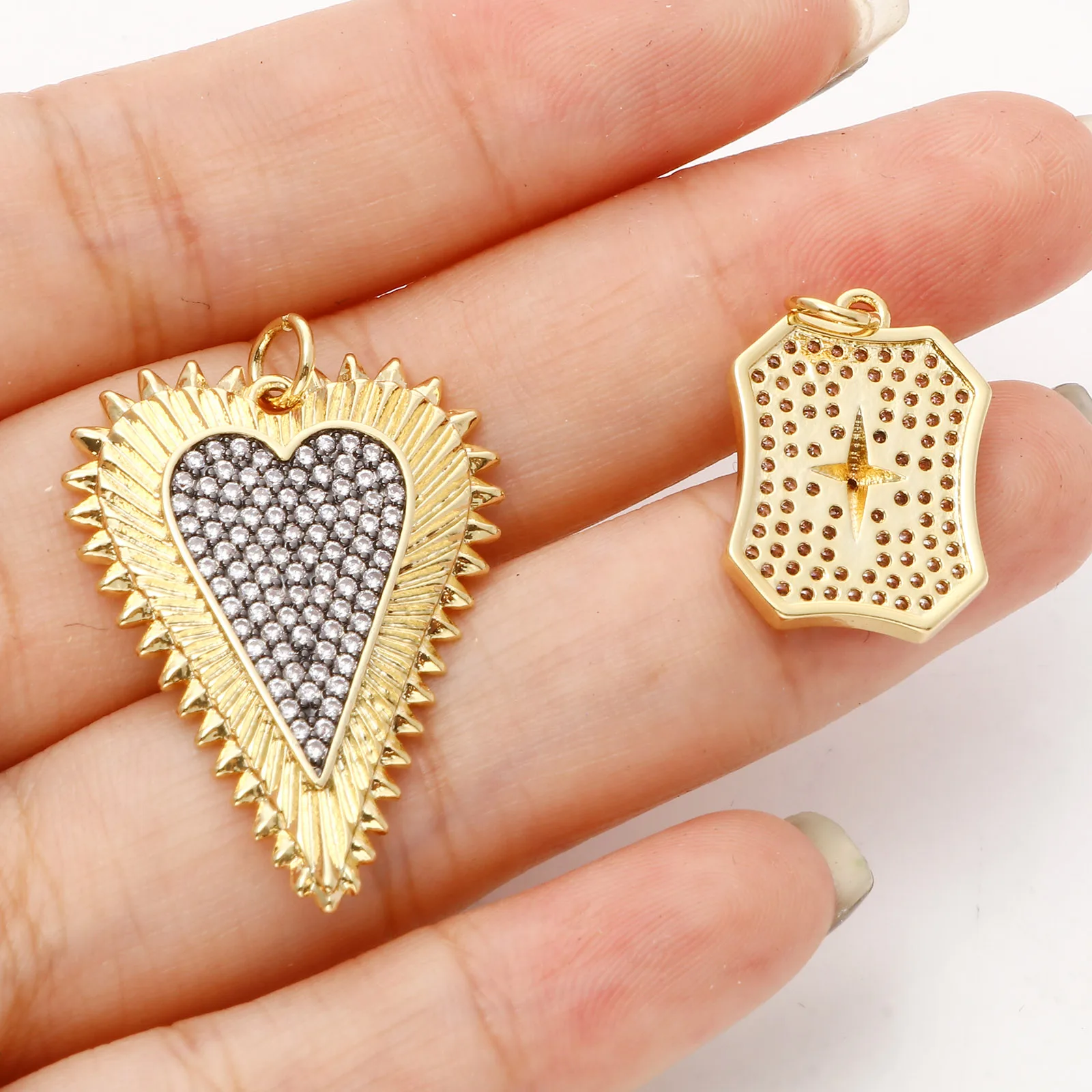 1 шт. медная подвеска в стиле панк золотого цвета