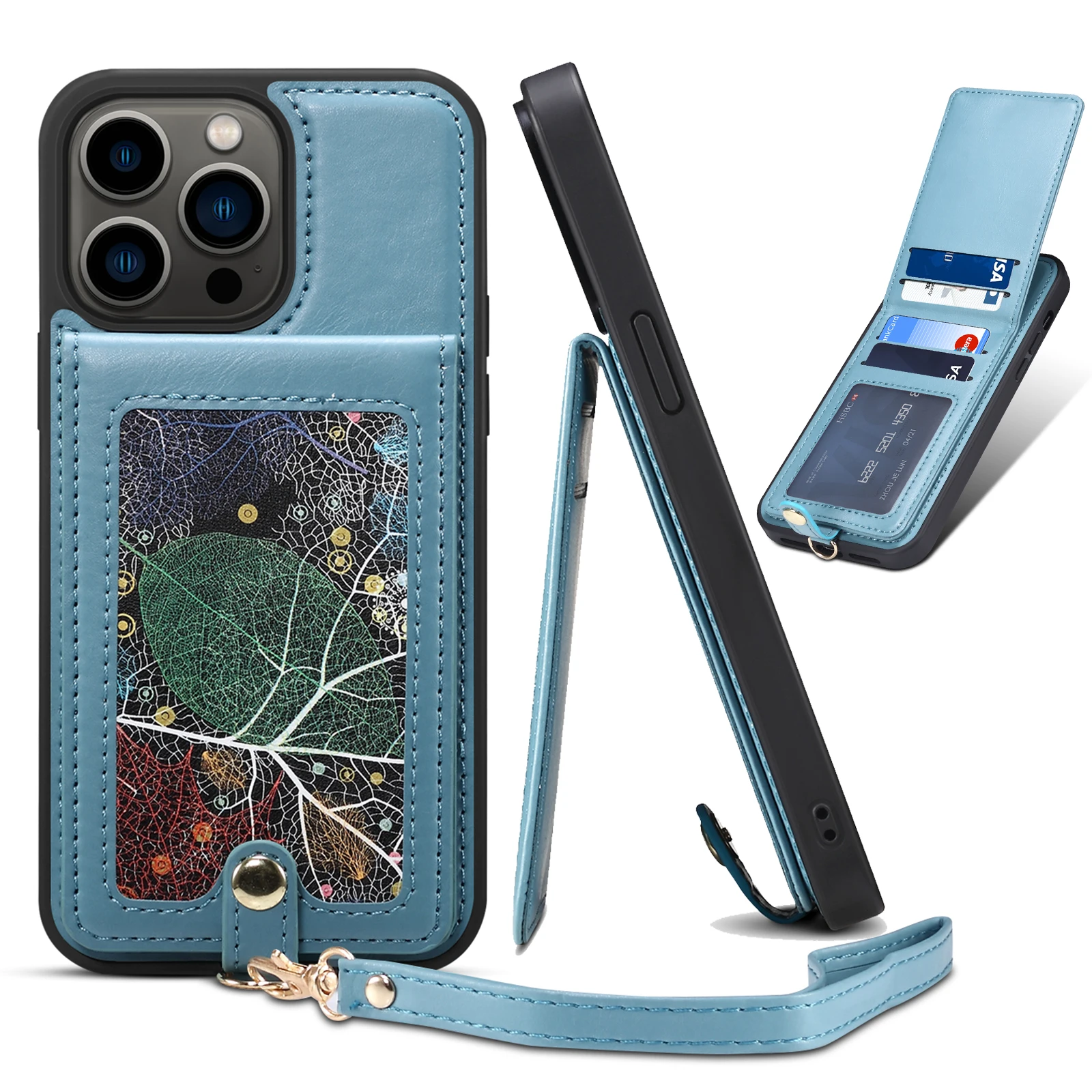 

Роскошный брендовый кожаный чехол через плечо для телефона iPhone 15 Pro Max 15Plus, чехол с держателем для карт, кошелек, сумка на плечо, жесткая задняя крышка