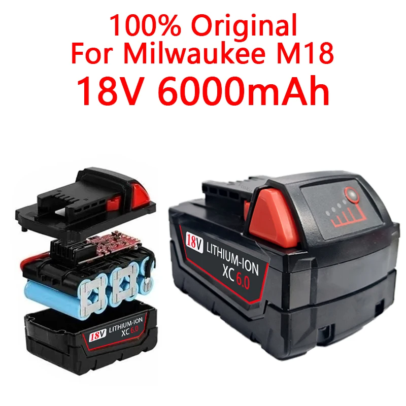 

Литий-ионный аккумулятор 18 в 1815 Ач для электроинструмента Milwaukee M18 48-11-1850 48-11-1860 48-11-Z50, сменные батареи