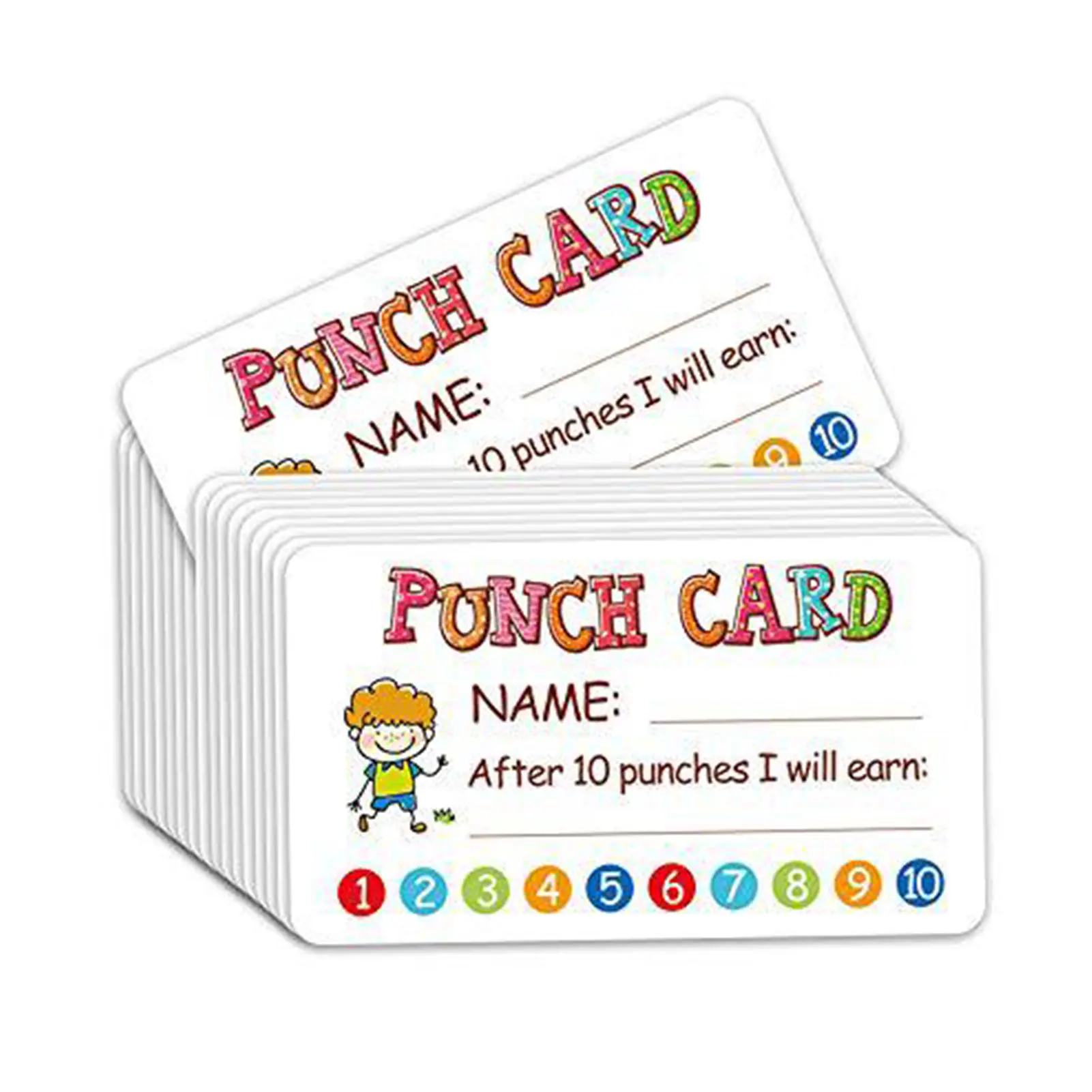

50pcs Punch Cards Incentive Loyalty Reward Card Student Awards Cards For Business Classroom Kids Behavior Students Teachers