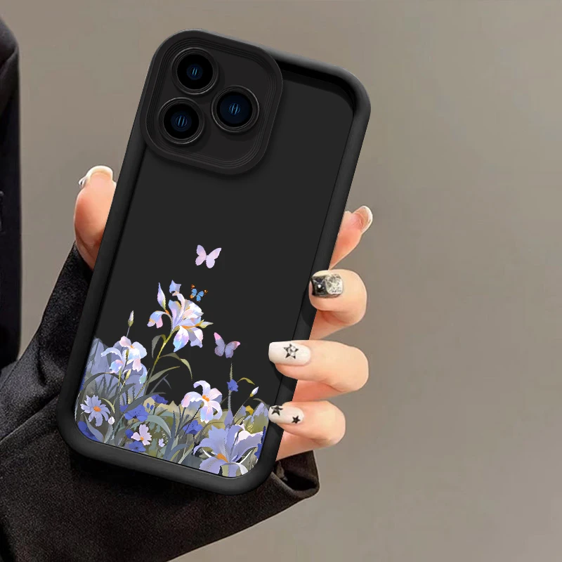 Фото Чехол для телефона Xiaomi Poco M8 Pro F8 Ultra M7 4G M6 Plus M5S M4 Pro C50 C40 C65 C61 C55 C51, противоударный чехол с цветочным узором и бабочками №5