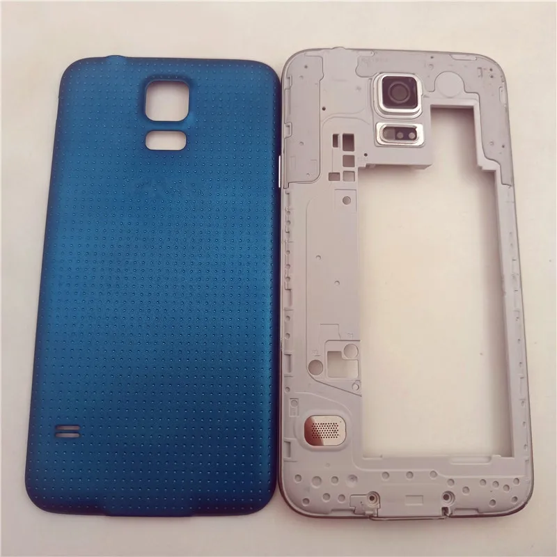 Полный корпус для Samsung Galaxy S5 I9600 G900F G900T G900V G900A средняя рамка корпуса + задняя крышка батареи
