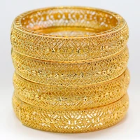 fashion 4pcsset 24k gold color bracelets for women ethiopian arab bracelets dubai african jewelry for wedding party gifts
