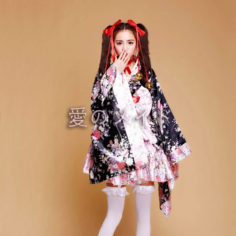 

6-piece Full Set Of Heavy Cherry Blossom Cosplay Anime Costume Kimono Maid Costume Lolita Princess Dress