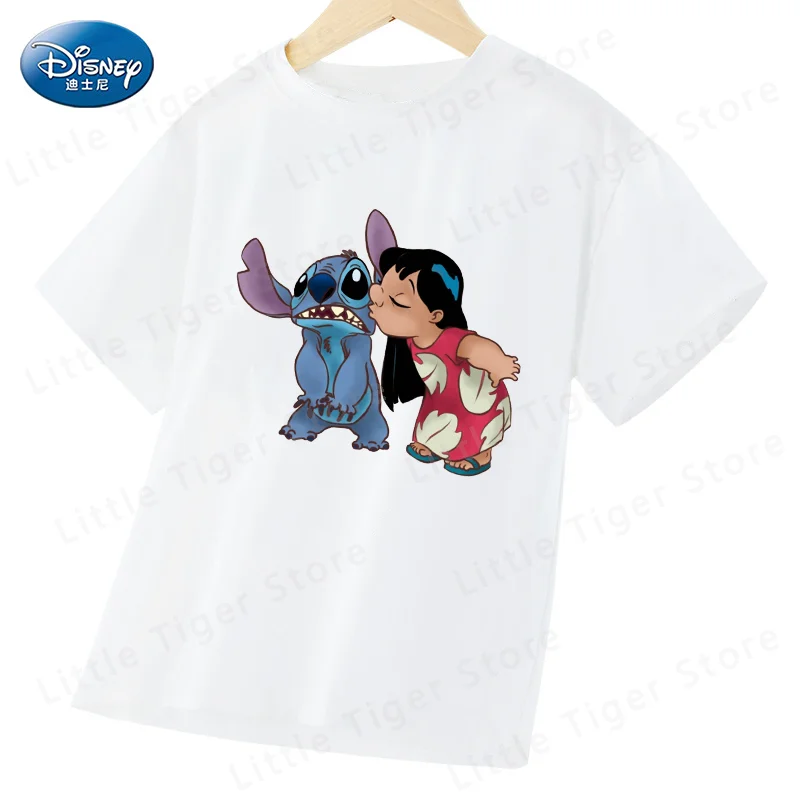 

Disney Stitch New Summer Children T-shirt Kawaii Stitch T Shirt Anime Cartoons Casual Vintage Clothes Kid Girl Boy Top 3-12Y Tee