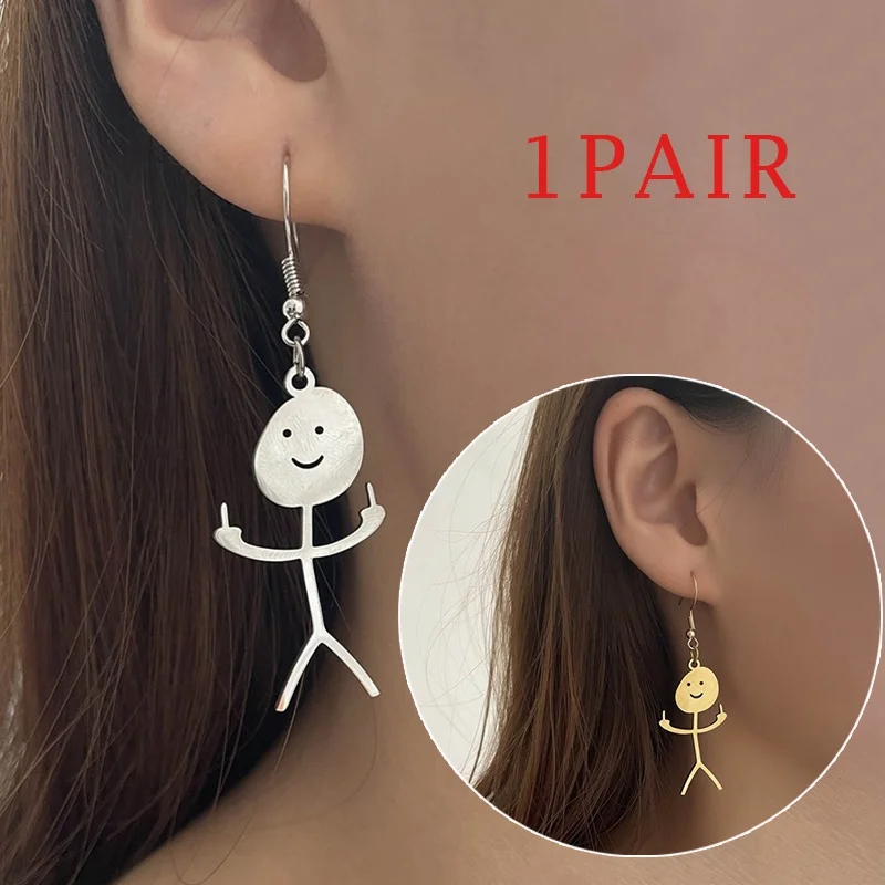 

серьги женские серьги висячие бижутерия сережки необычные серьги длиннЗабавные Подвесные серьги-каракули среднего пальца, серьги из нержа...