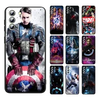 marvel avengers captain for samsung s22 s21 s20 ultra pro fe 5g plus s10e s9 s8 s7 s6 plus edge black silicone phone case capa