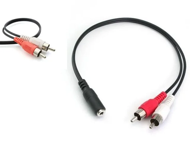 

Y Cable Splitter 3.5mm Stereo Female To 2 Male RCA Jack Adapter Aux Audio