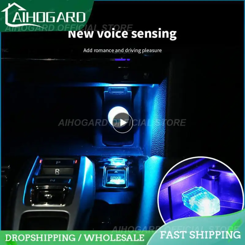

Car Interior Light 7 Colors Durable Usb Car Ambient Light Mini Voice-activated Rhythm Light Car Interior Accessories Universal