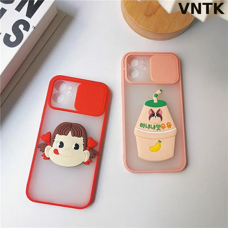 

Matte Clear Silicone Milk Girl Milk Bottle Hard Case For Iphone 11 12 13 Pro Max 7 8 Plus Xr X Xs Se 2020 Anti-drop Cover Fundas