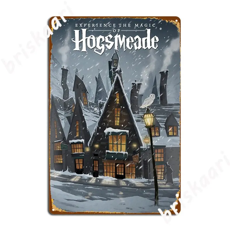 

Visit Hogsmeade Snowy Town Travel Poster Poster Metal Plaque Wall Cave Personalized Wall Plaque Tin Sign Poster