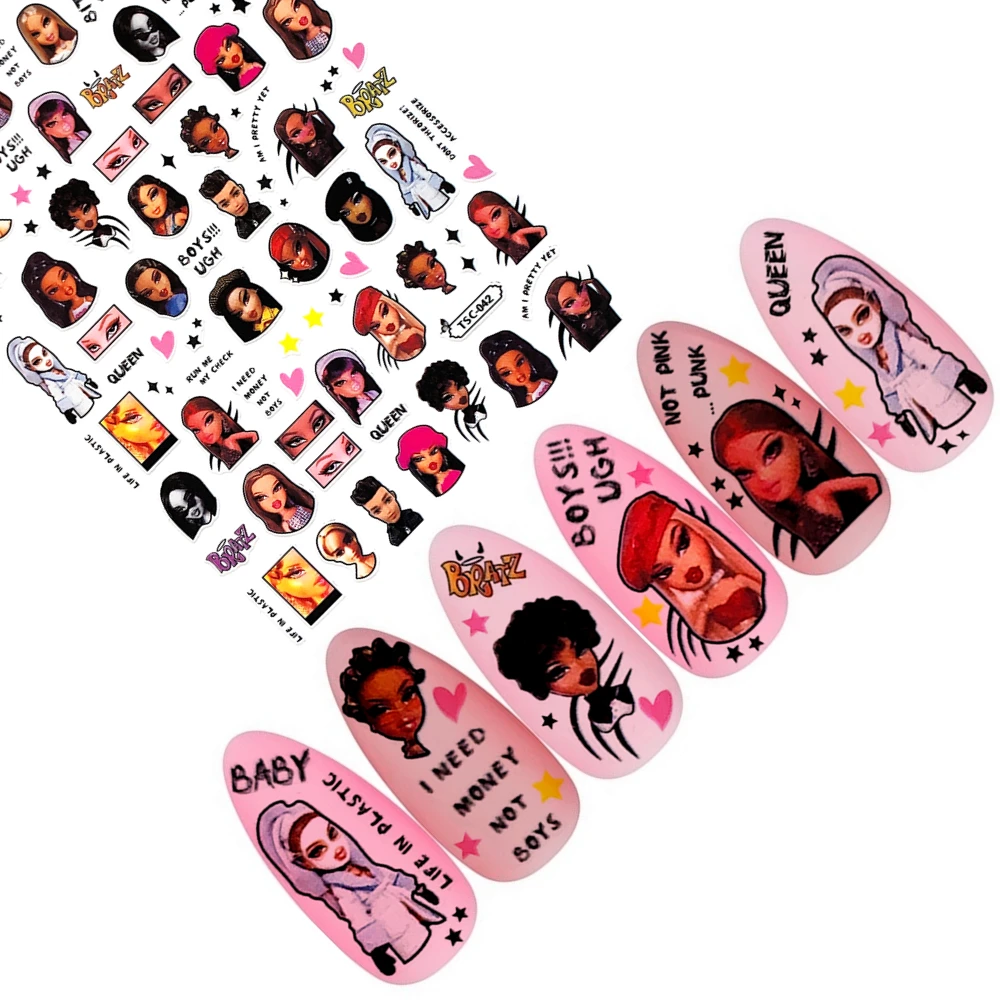 

TSC-042 TSC-180 Cartoon Princess Queen Fashion Girl 3D Back glue Nail decal Nail sticker Nail decoration Nail art Nail ornament